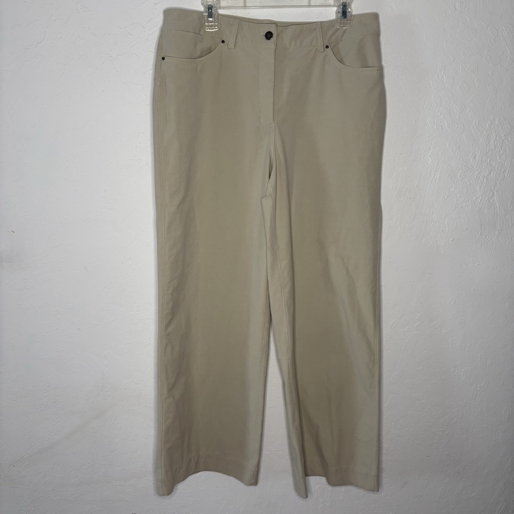 Lululemon City Sleek 5 Pocket High Rise Wide Leg Pant Ivory Light Utilitech 32